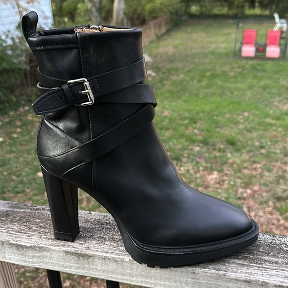 New ALLSAINTS Havana Strap Platform High Heeled Boots Size 11 - Picture 9 of 10